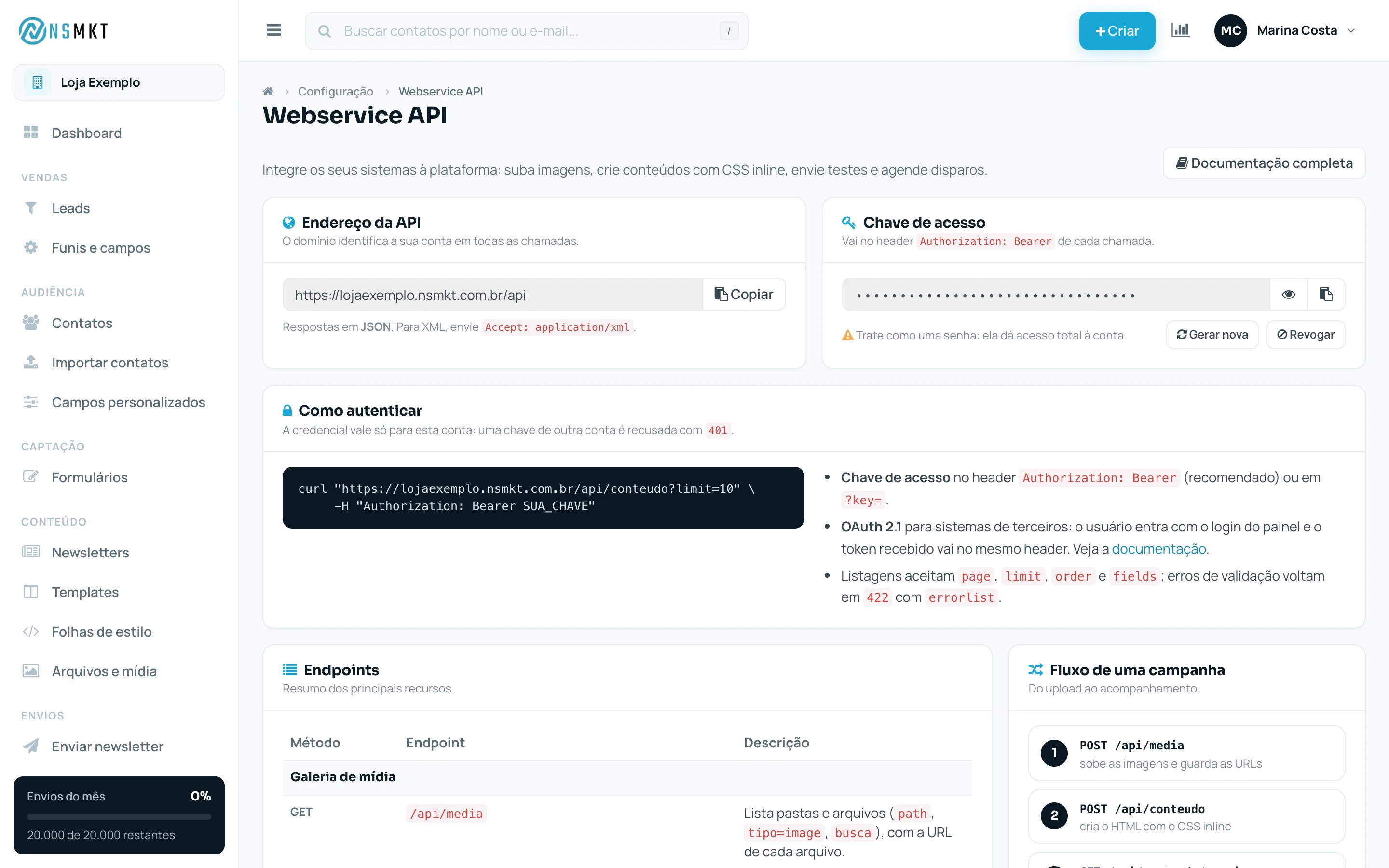 Tela Webservice API