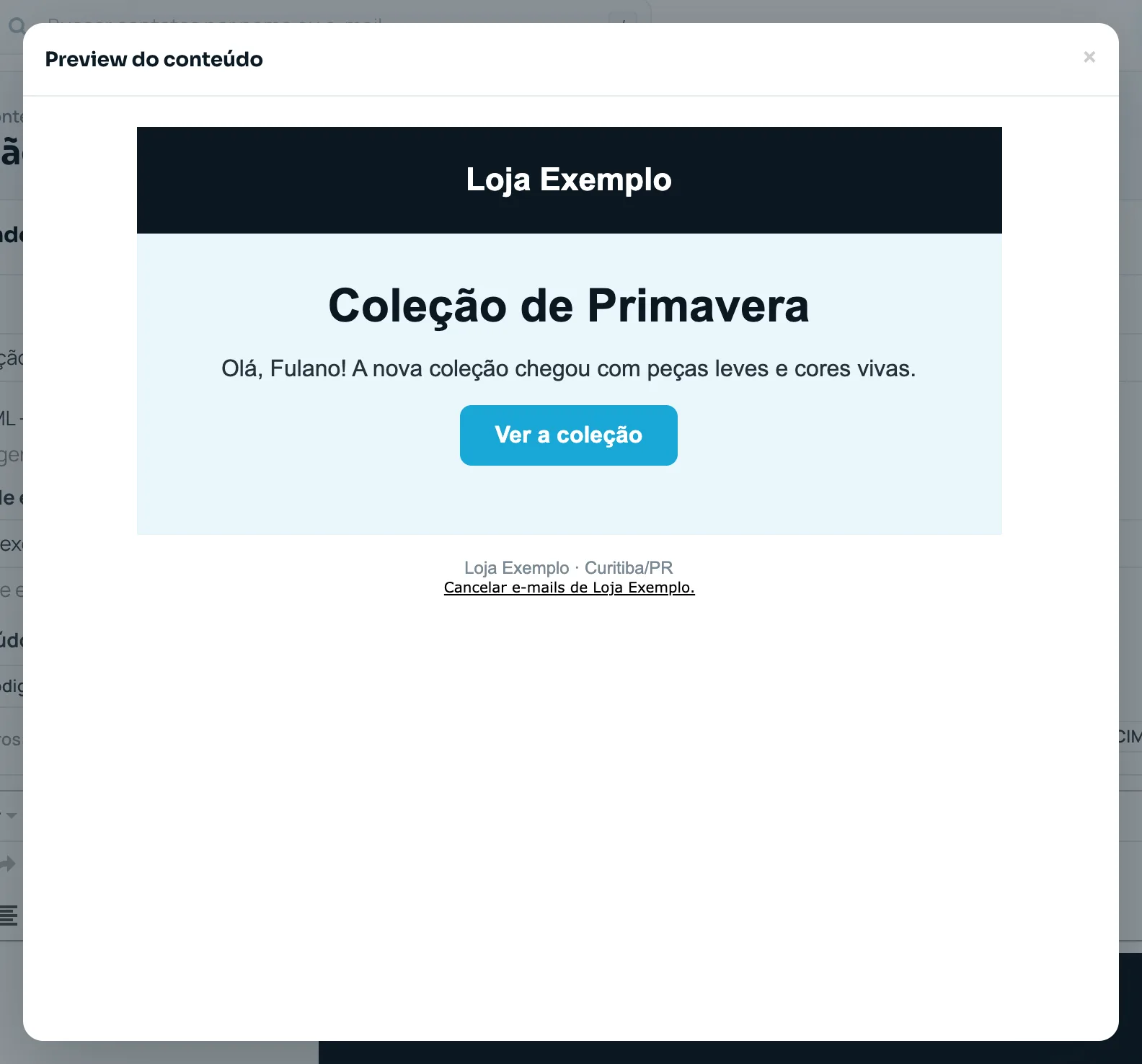 Preview da newsletter